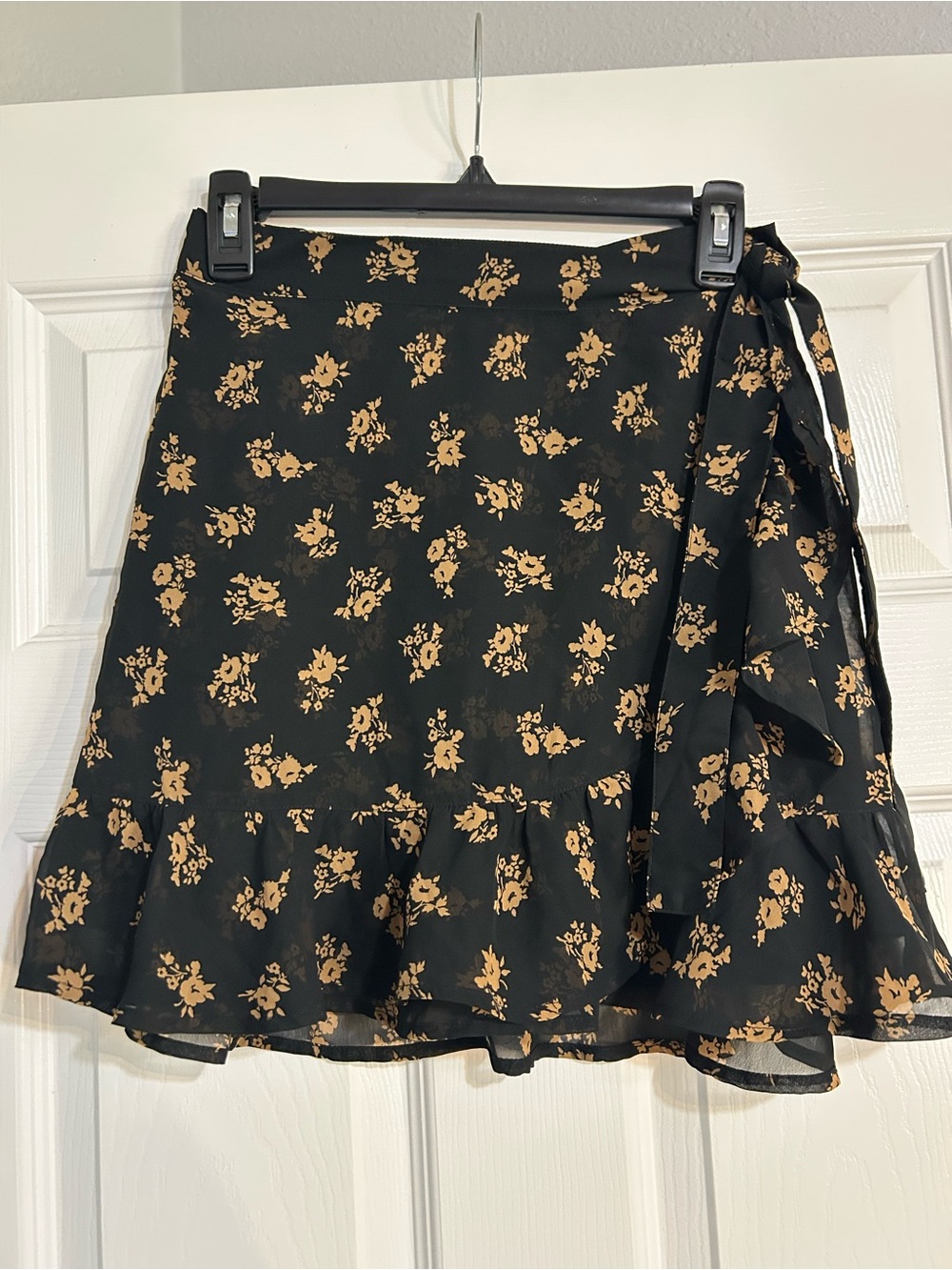 Mini Wrap Skirt with Floral Print